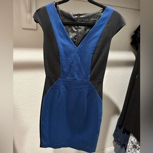 Black and blue cocktail dress. Zara.